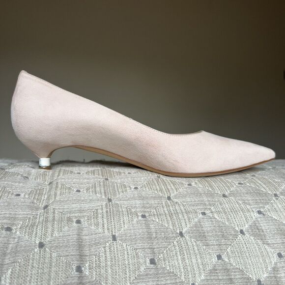 Gabriela Hearst Blush Pink Suede Leather Kitten Heel Pump Women EU 37 US 7 - Picture 1 of 16